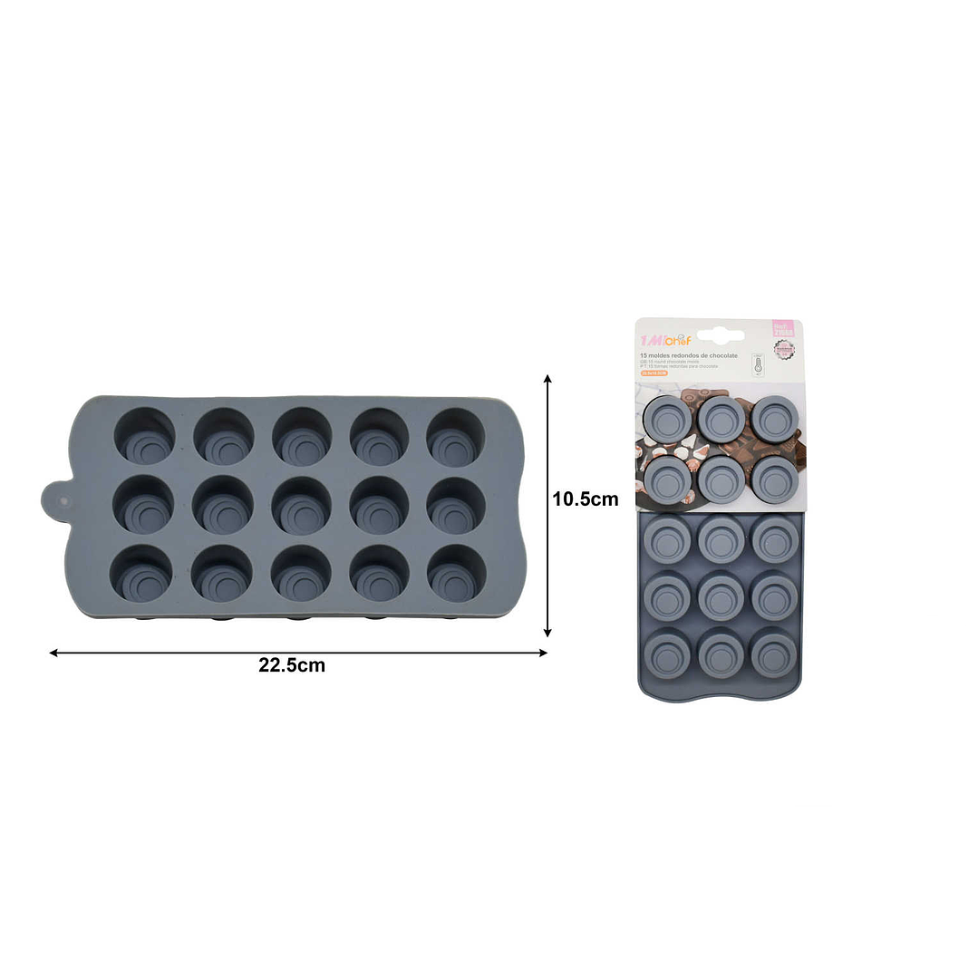 MOLDE REDONDOS DE CHOCOLATE SILICONA 15  1