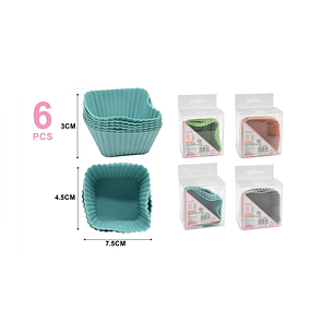 SET 6 MOLDES CUPCAKES DE SILICONA