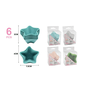 SET 6 MOLDES CUPCAKES SILICONA