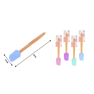 ESPATULA DE SILICONA CON MANGO DE MADERA 30CM