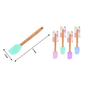ESPATULA DE SILICONA CON MANGO DE MADERA 31.4CM