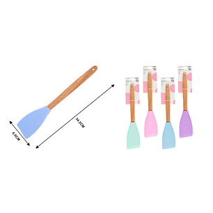 ESPATULA DE SILICONA CON MANGO DE MADERA 34.2CM