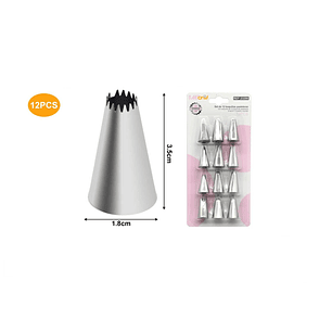SET DE 12 BOQUILLAS PASTELERAS 12PCS ACERO INOX