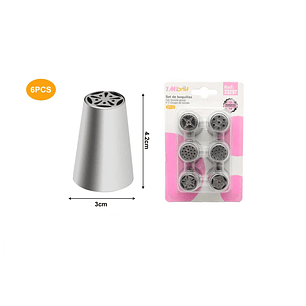 SET DE 6 BOQUILLAS 6PCS ACERO INOX