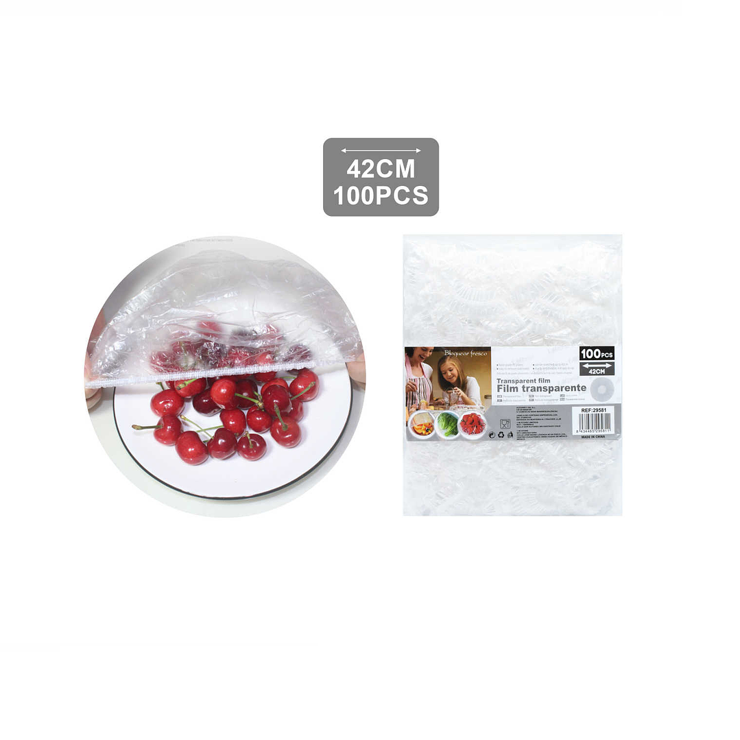 FILM TRANSPARENTE 100PCS 42CM PARA CUBRIR ALIMENTOS 1