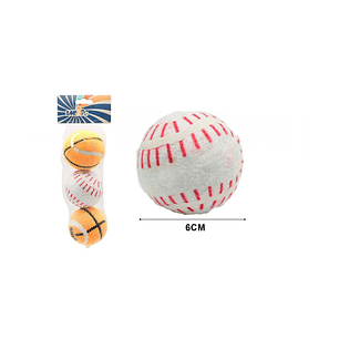 PELOTAS DE JUGUETE PARA PERROS 3PCS 6CM