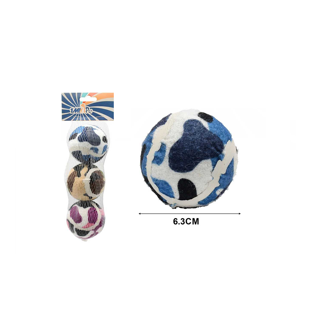 PELOTAS DE JUGUETE PARA PERROS 3PCS 6.3CM 1