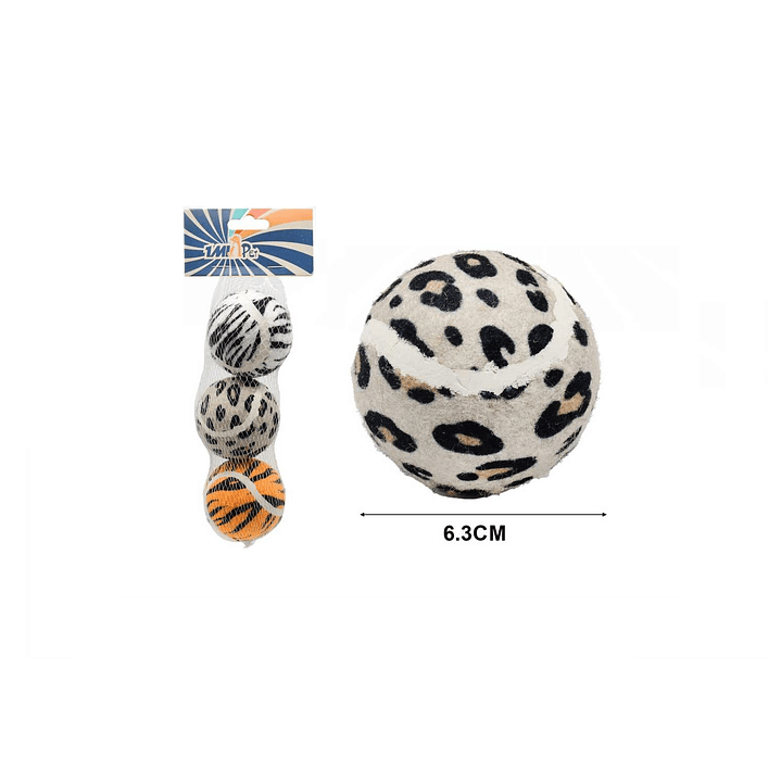 PELOTAS DE JUGUETE PARA PERROS 3PCS 6.3CM 1