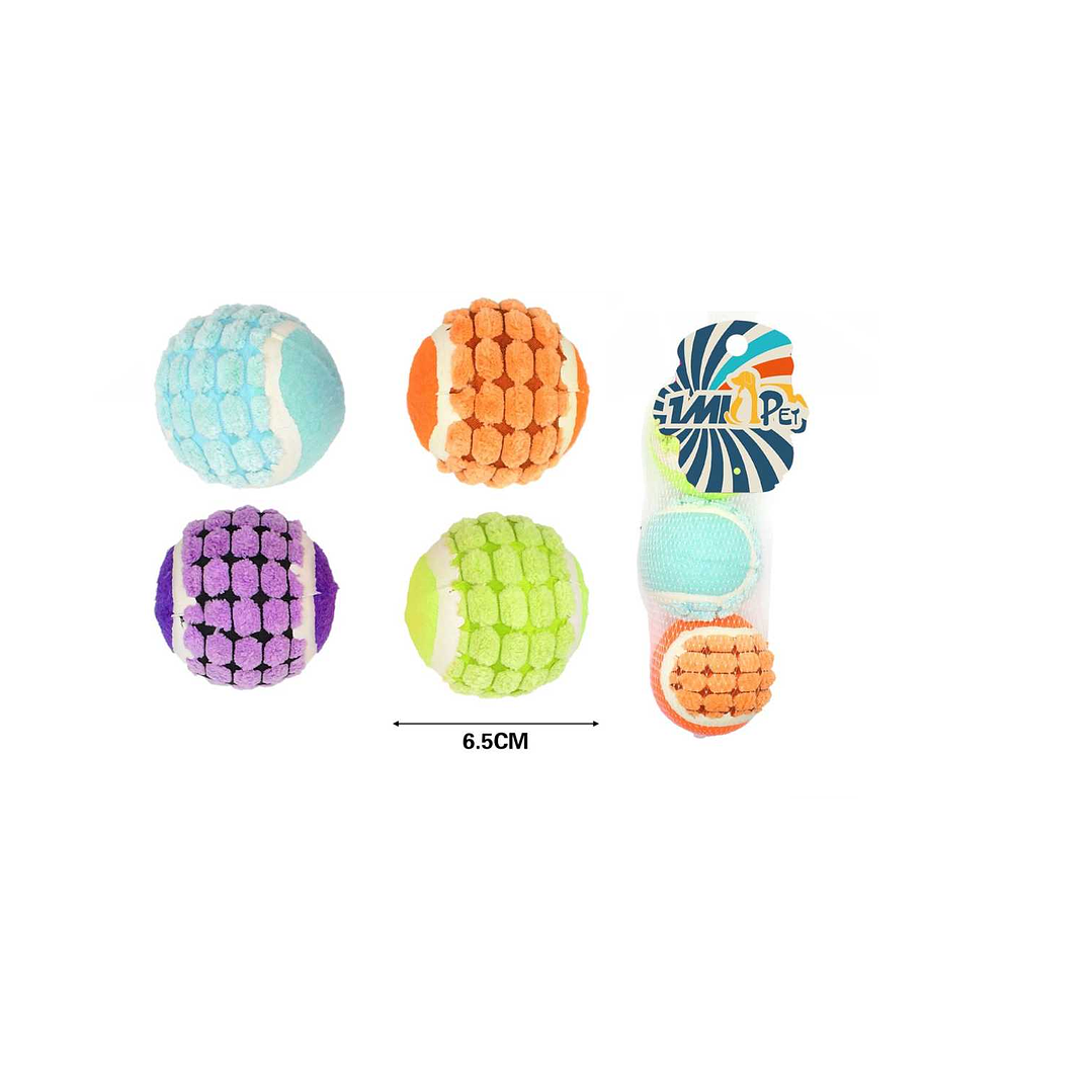 PELOTAS DE JUGUETE PARA PERROS 3PCS 6.5CM 1