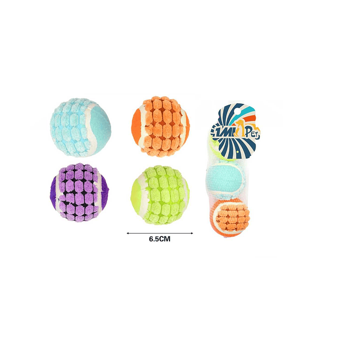 PELOTAS DE JUGUETE PARA PERROS 3PCS 6.5CM 1