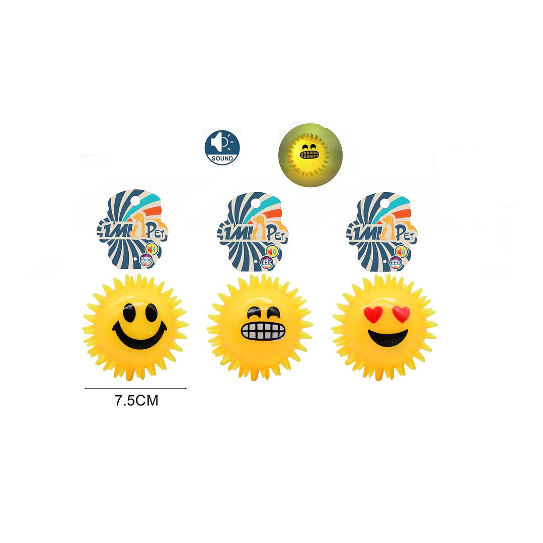 PELOTA JUGUETE PARA PERROS CON LUCES Y SONIDO 7.5CM 1
