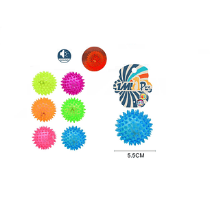 PELOTA JUGUETE PARA PERROS CON LUCES Y SONIDO 5.5CM