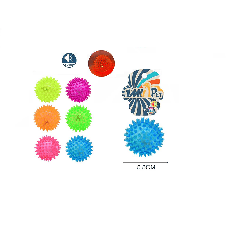 PELOTA JUGUETE PARA PERROS CON LUCES Y SONIDO 5.5CM 1