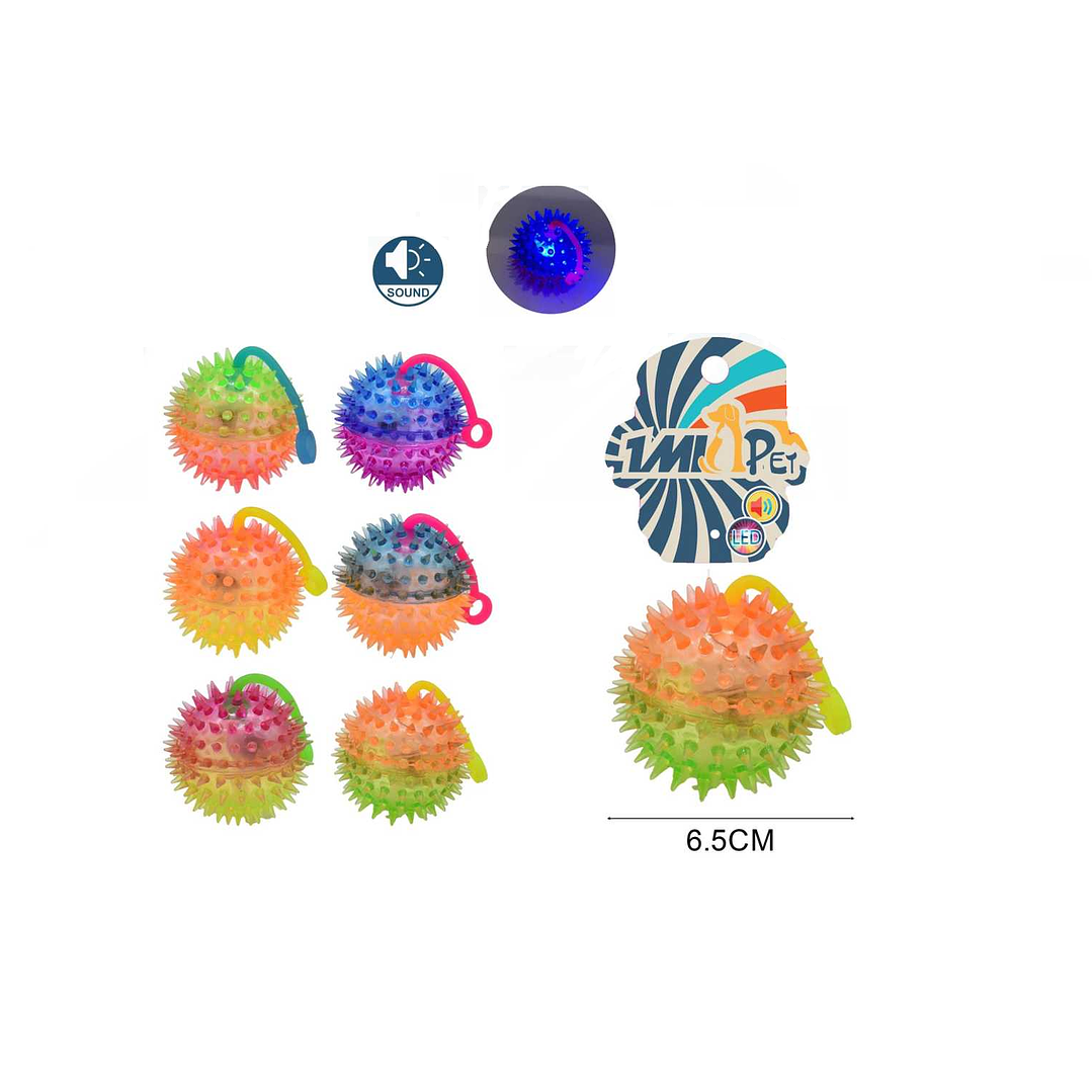 PELOTA JUGUETE PARA PERROS CON LUCES Y SONIDO 6.5CM 1