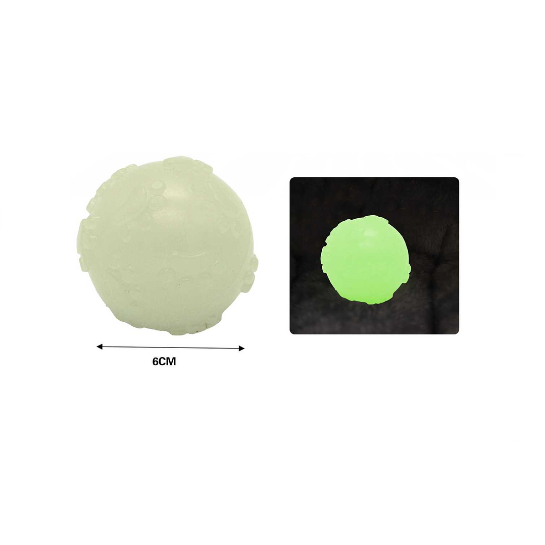 PELOTA DE JUGUETE PARA PERROS BRILLA EN LA OSCURIDAD 6CM 1