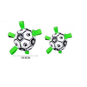 PELOTA DE FÚTBOL INTERACTIVA PARA PERROS CON CORREAS 15.5CM