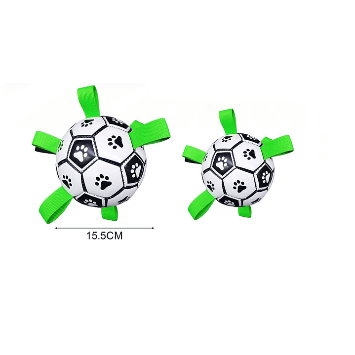 PELOTA DE FÚTBOL INTERACTIVA PARA PERROS CON CORREAS 15.5CM 1
