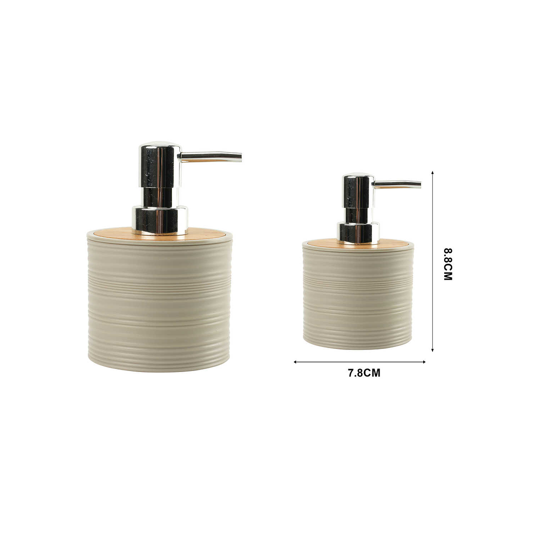 DISPENSADOR DE JABÓN LÍQUIDO DE MANOS CON TAPA DE BAMBÚ  5