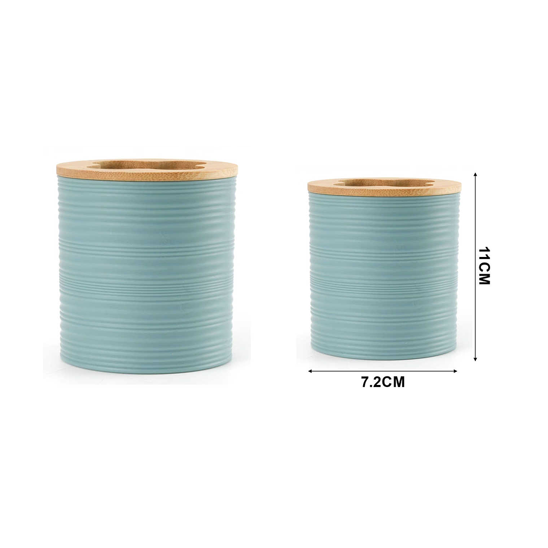 SOPORTE PARA CEPILLO DENTAL CON TAPA DE BAMBÚ 2