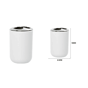 PORTACEPILLOS DE DIENTES CON DETALLES CROMADO