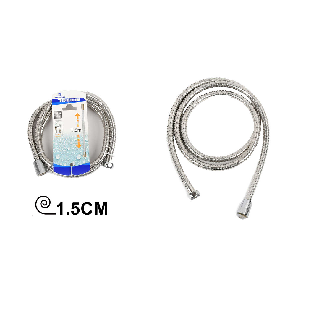 MANGUERA PARA DUCHA FLEXIBLE 1,5M ACERO INOXIDABLE 1