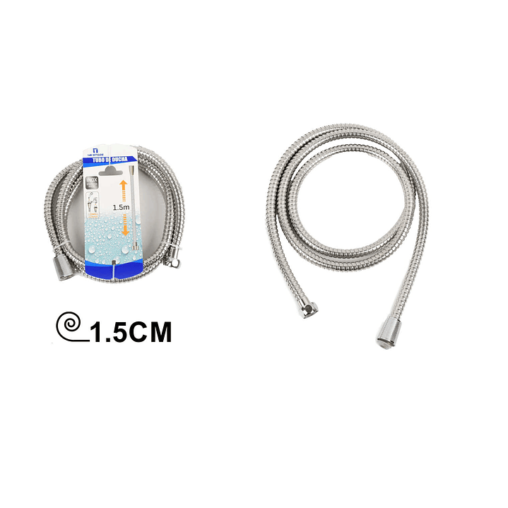MANGUERA PARA DUCHA FLEXIBLE 1,5M ACERO INOXIDABLE 1