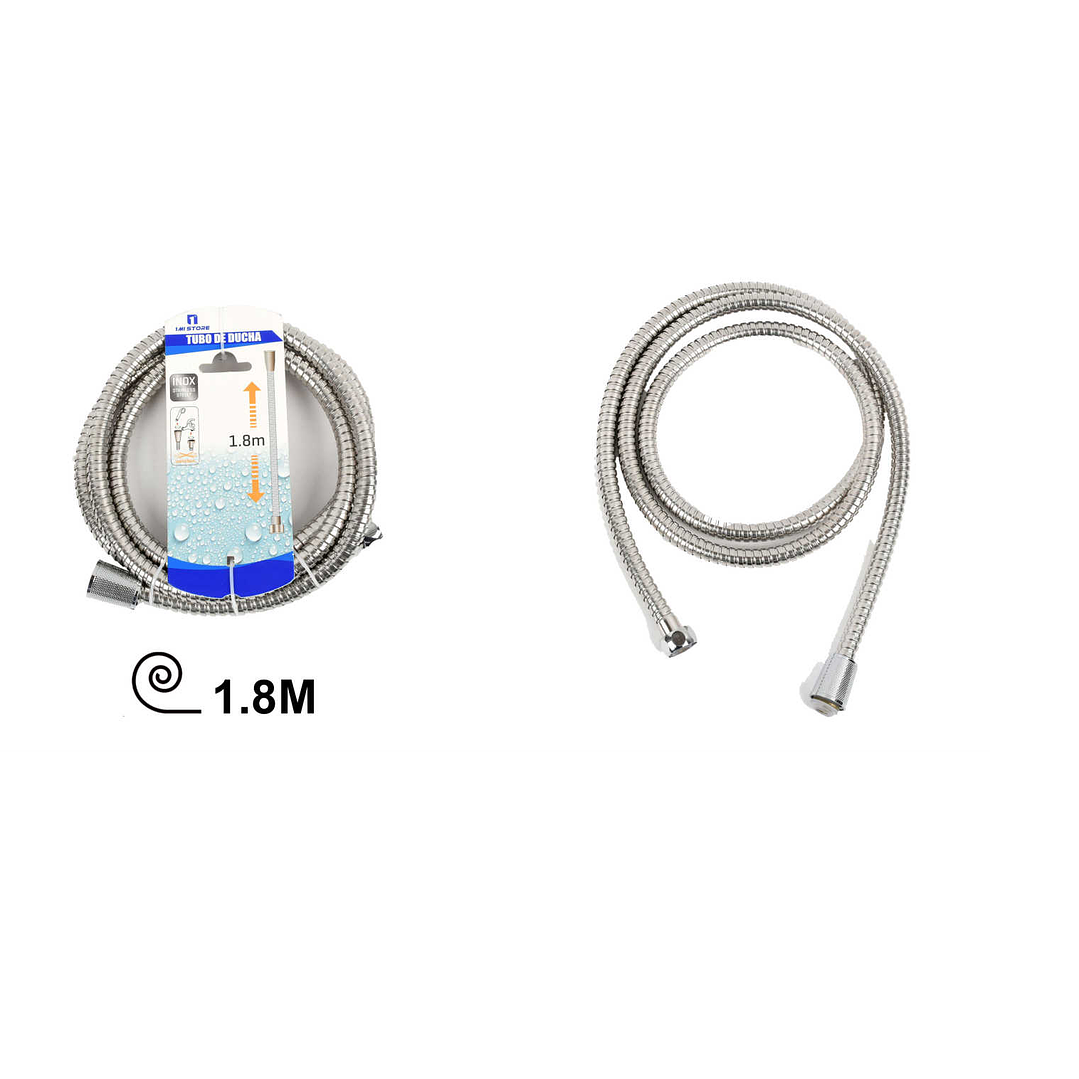 MANGUERA PARA DUCHA FLEXIBLE 1,8M ACERO INOXIDABLE 1
