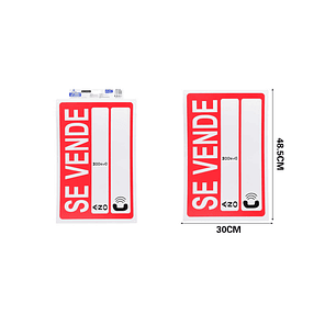 LETRERO DE PVC ADHESIVO SE VENDE  47X30CM