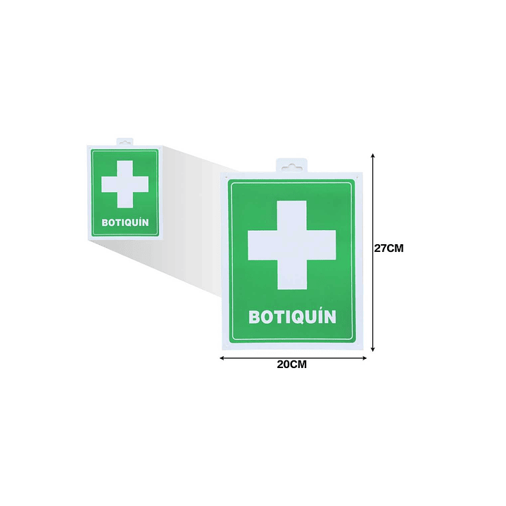 LETRERO DE PVC ADHESIVO BOTIQUIN 20X27CM 1