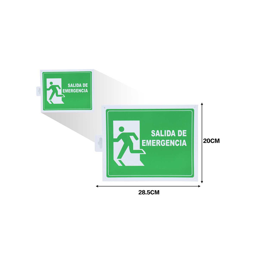 LETRERO DE PVC ADHESIVO SALIDA DE EMERGENCIA 20X28.5CM 1