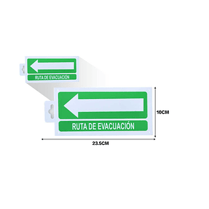 LETRERO DE PVC ADHESIVO RUTA DE EVACUACION 10X23.5CM