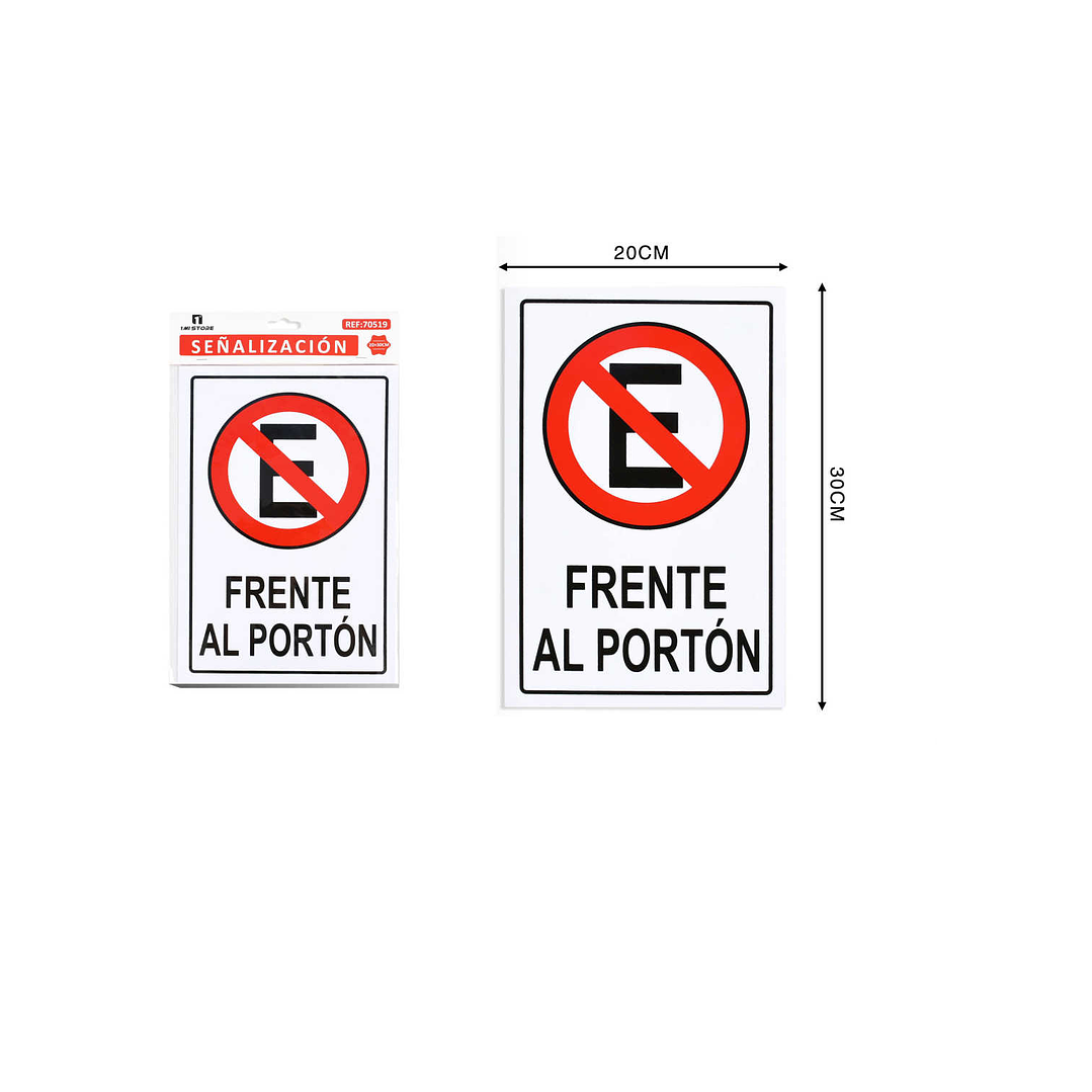 LETRERO DE PVC ADHESIVO PROHIBIDO ESTACIONAR 20X30CM 1