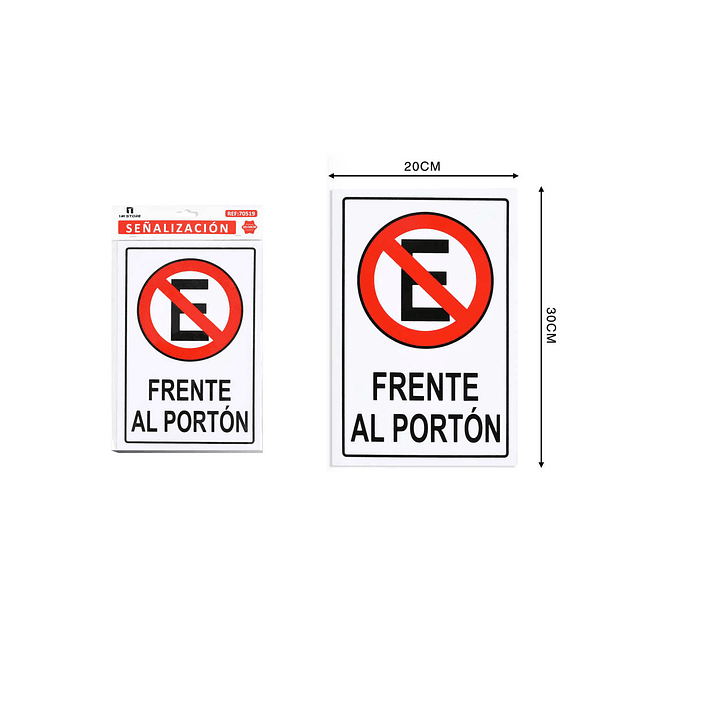 LETRERO DE PVC ADHESIVO PROHIBIDO ESTACIONAR 20X30CM 1