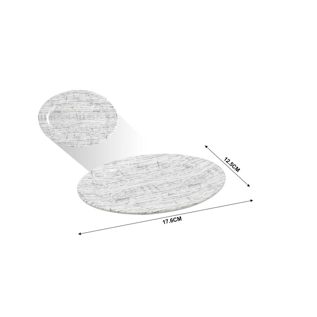 BANDEJA DE MELAMINA OVALADA 7'' 17.6 X 12.5 CM  1