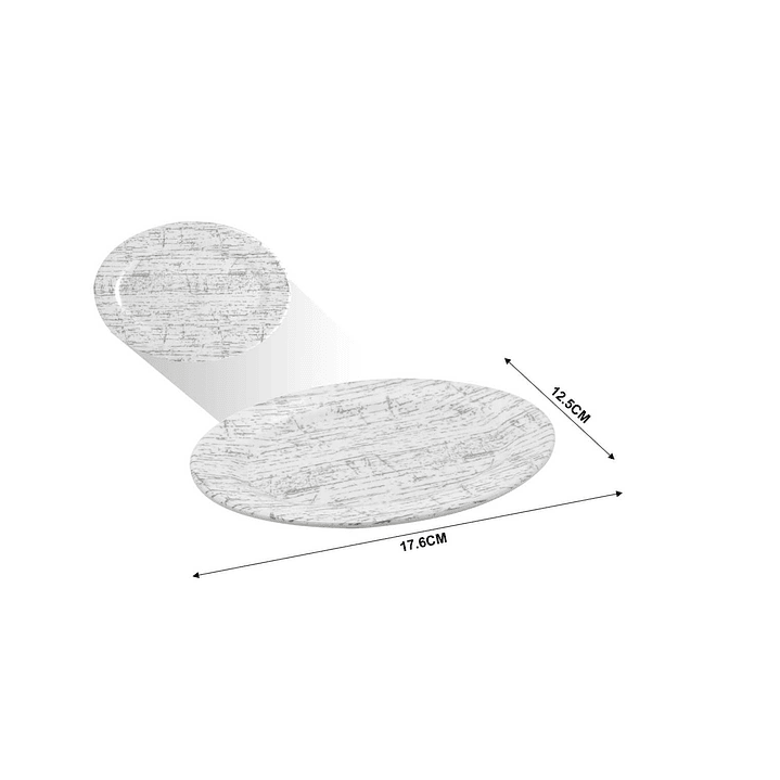 BANDEJA DE MELAMINA OVALADA 7'' 17.6 X 12.5 CM  1