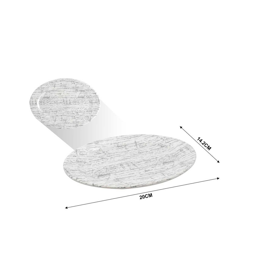 BANDEJA DE MELAMINA OVALADA 8'' 20 X 14.2 CM  1