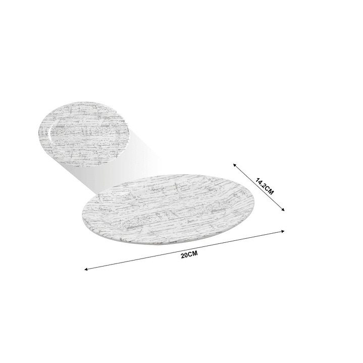 BANDEJA DE MELAMINA OVALADA 8'' 20 X 14.2 CM  1