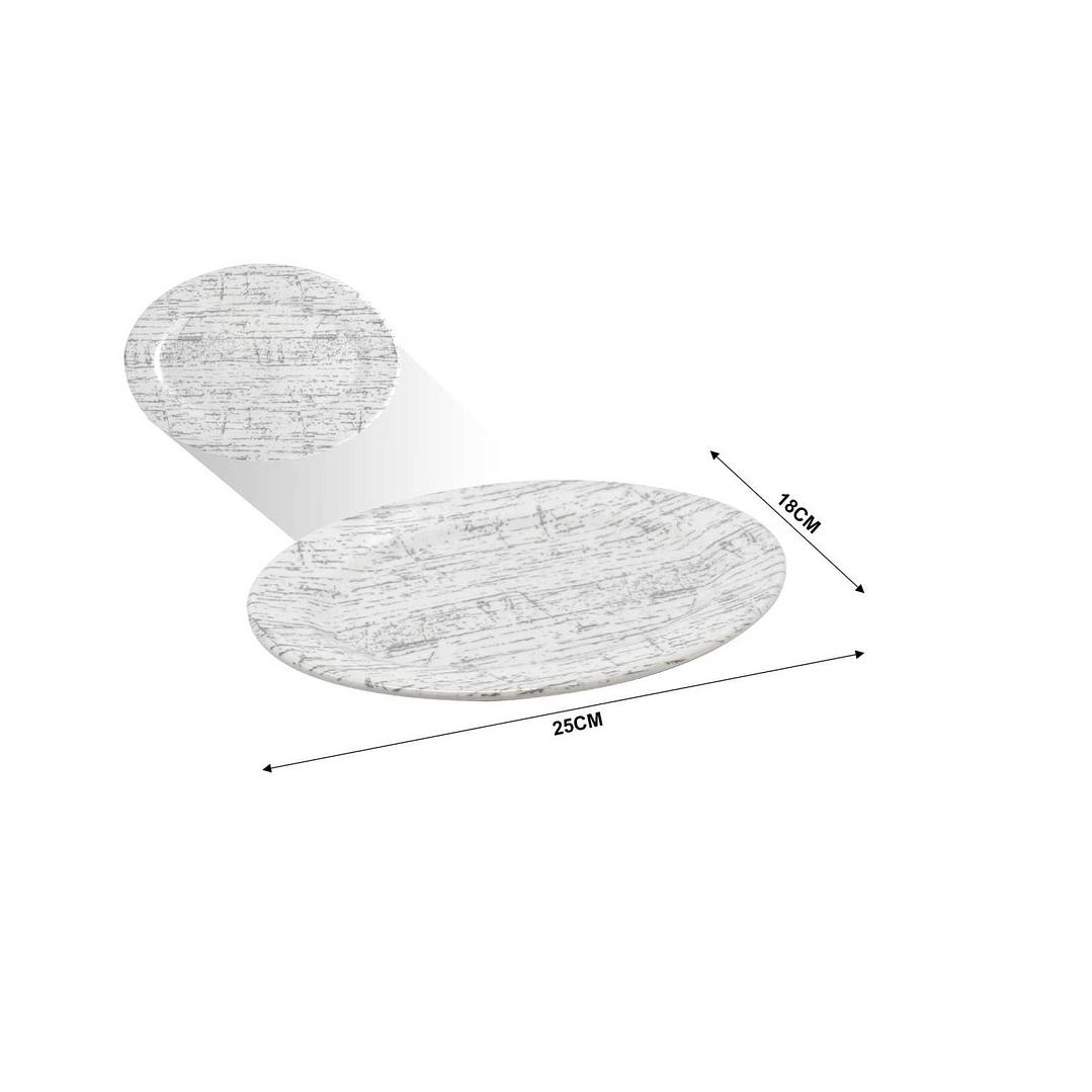 BANDEJA DE MELAMINA OVALADA 10'' 25 X 18 CM  1