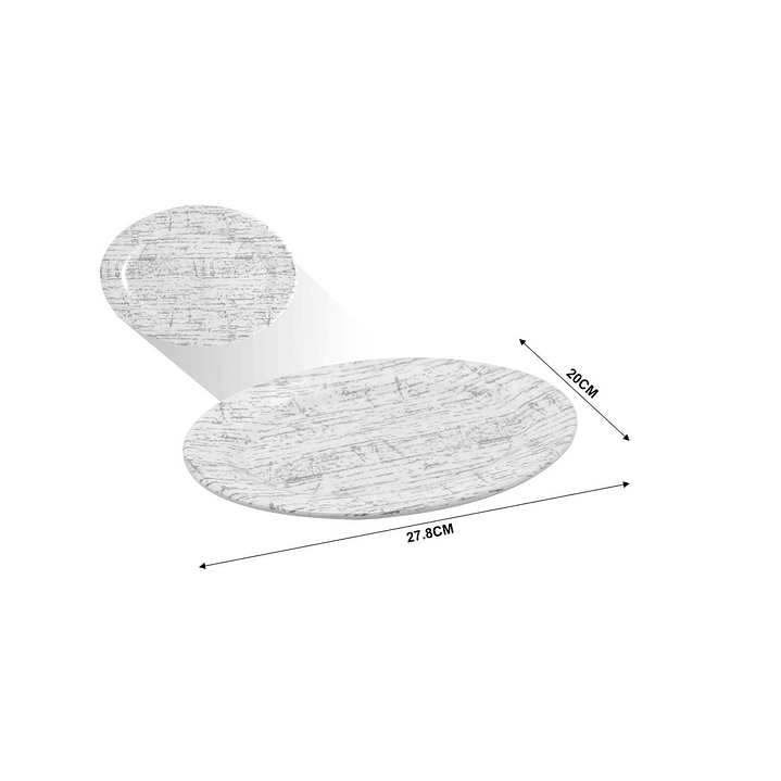 BANDEJA DE MELAMINA OVALADA 11'' 27.8 X 20 CM 1