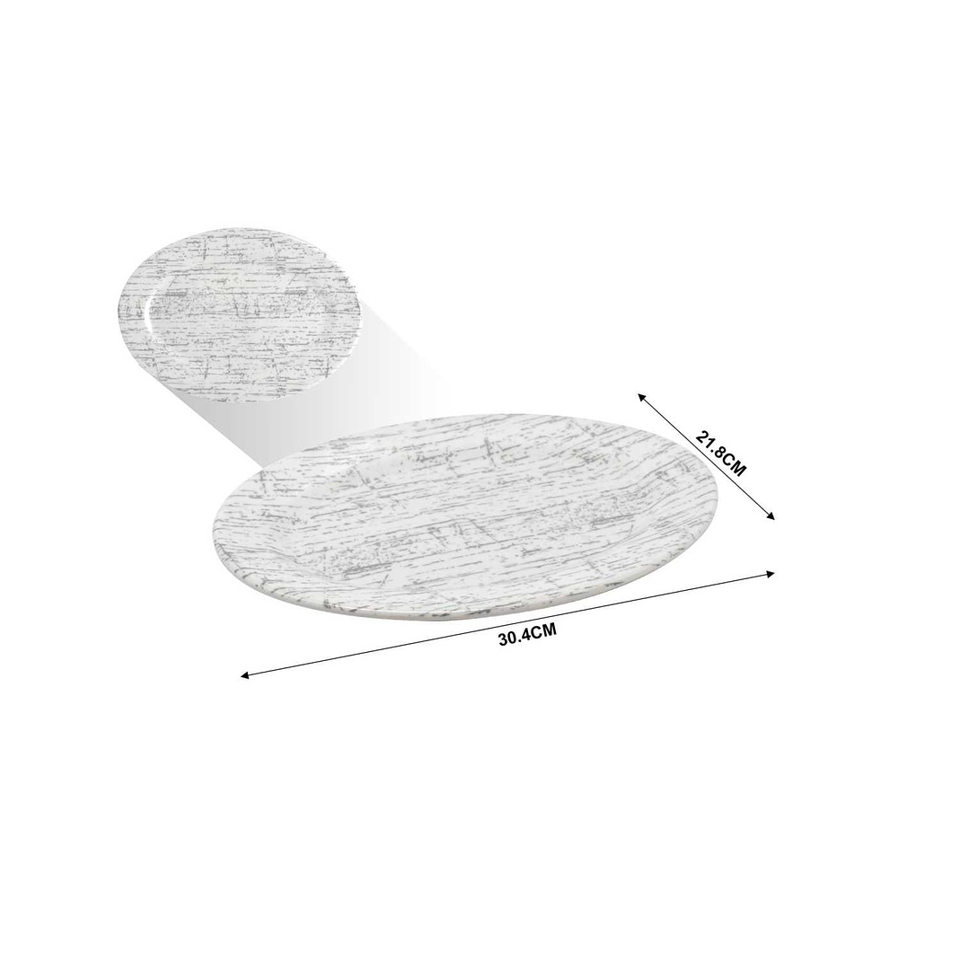 BANDEJA DE MELAMINA OVALADA 12'' 30.4 X 21.8 CM 1