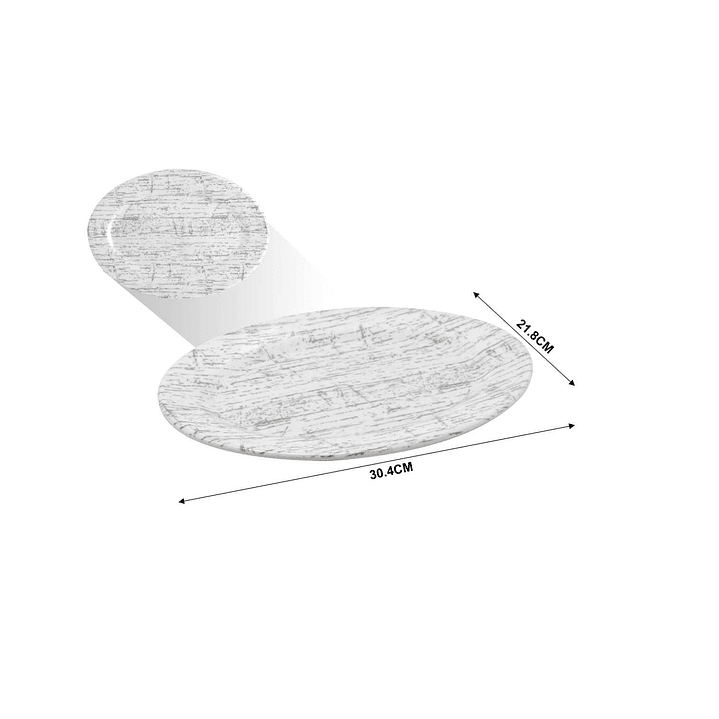 BANDEJA DE MELAMINA OVALADA 12'' 30.4 X 21.8 CM 1