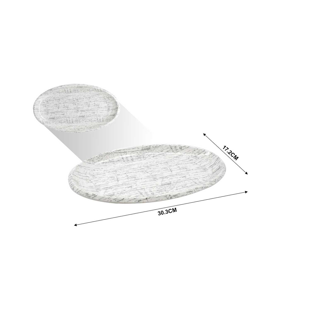 BANDEJA DE MELAMINA OVALADA 12'' 30.3 X 17.2 CM 1