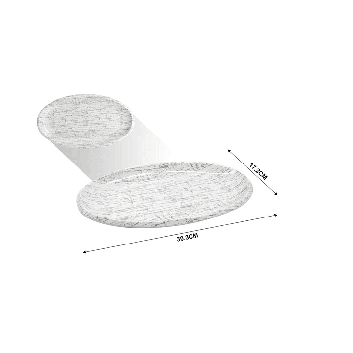 BANDEJA DE MELAMINA OVALADA 12'' 30.3 X 17.2 CM 1
