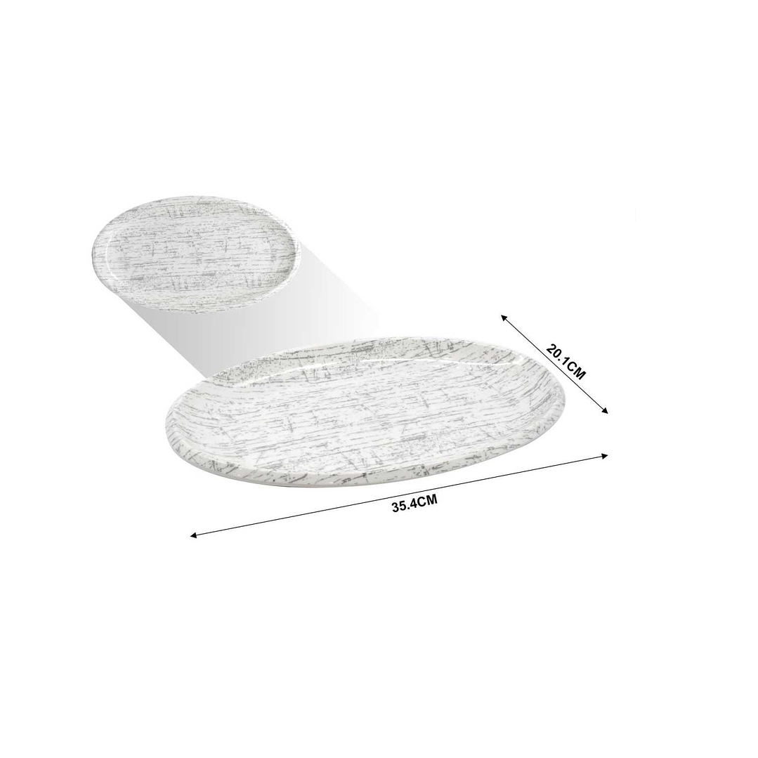 BANDEJA DE MELAMINA OVALADA 14'' 35.4 X 20.1 CM 1