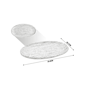 BANDEJA DE MELAMINA OVALADA 14'' 35.4 X 20.1 CM