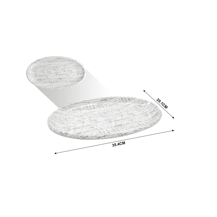 BANDEJA DE MELAMINA OVALADA 14'' 35.4 X 20.1 CM 1