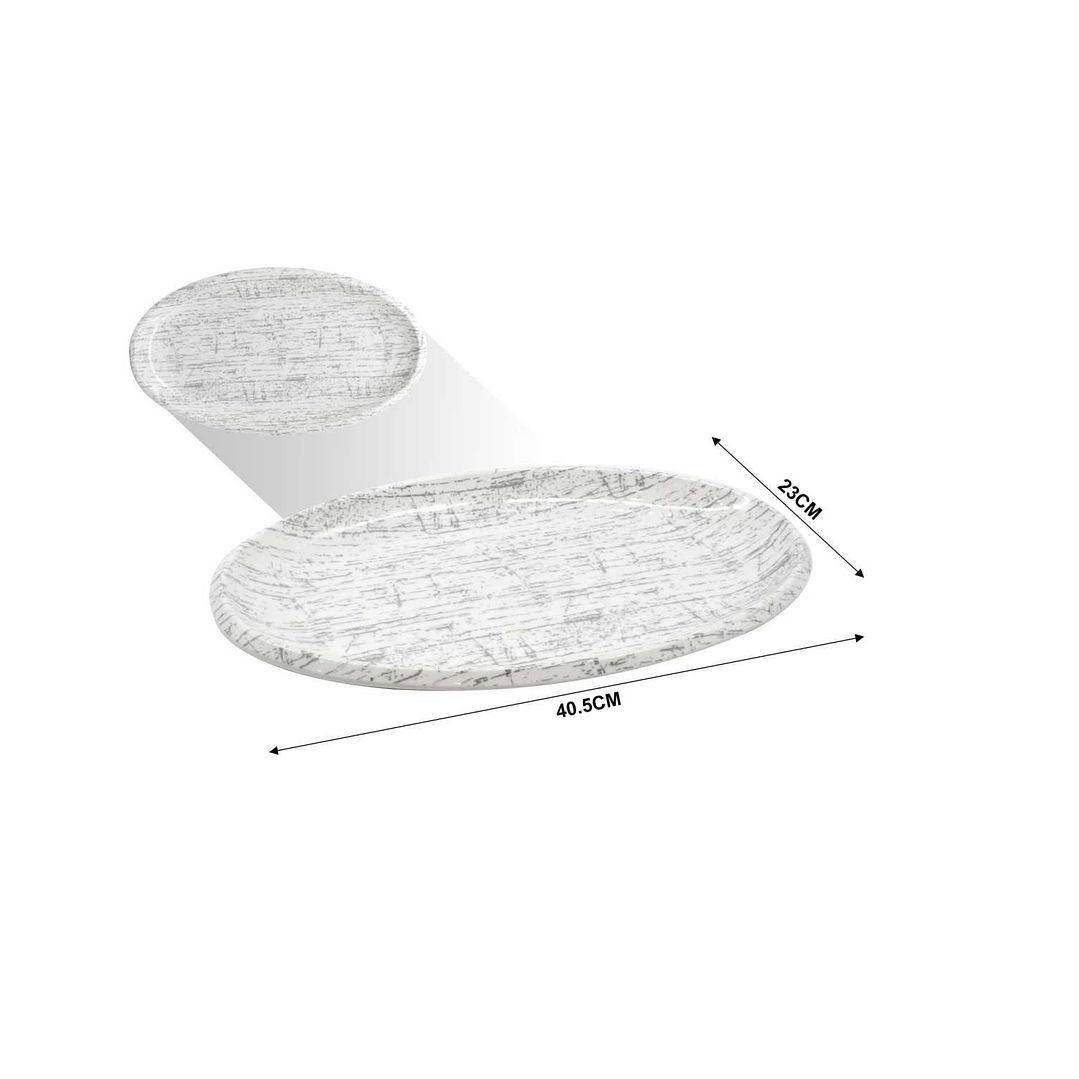 BANDEJA DE MELAMINA OVALADA 16'' 40.5 X 23 CM 1