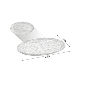 BANDEJA DE MELAMINA OVALADA 16'' 40.5 X 23 CM