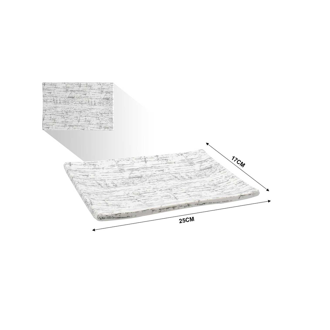 BANDEJA CUADRADA DE MELAMINA 10'' 25 X 17 CM 1