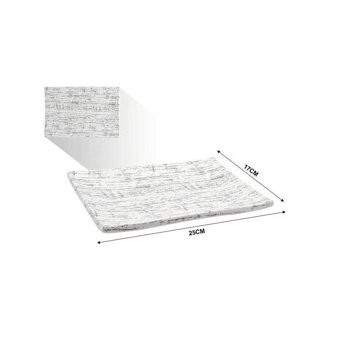 BANDEJA CUADRADA DE MELAMINA 10'' 25 X 17 CM 1